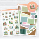 clear matte woodland planner stickers transparent forest deco scrapbooking kit with trees and textured pieces