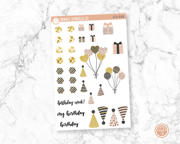 CLEARANCE | Deco Planner Kit Stickers | Birthday Bash D-111