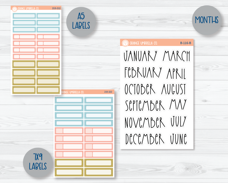 CLEARANCE | MakseLife A5 & 7x9 Monthly Planner Kit Stickers | Pick Me 215-281
