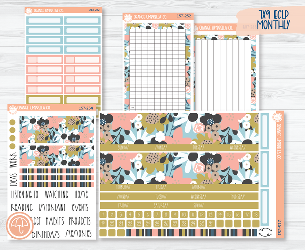 CLEARANCE | 7x9 ECLP Monthly Planner Kit Stickers | Pick Me 215-251