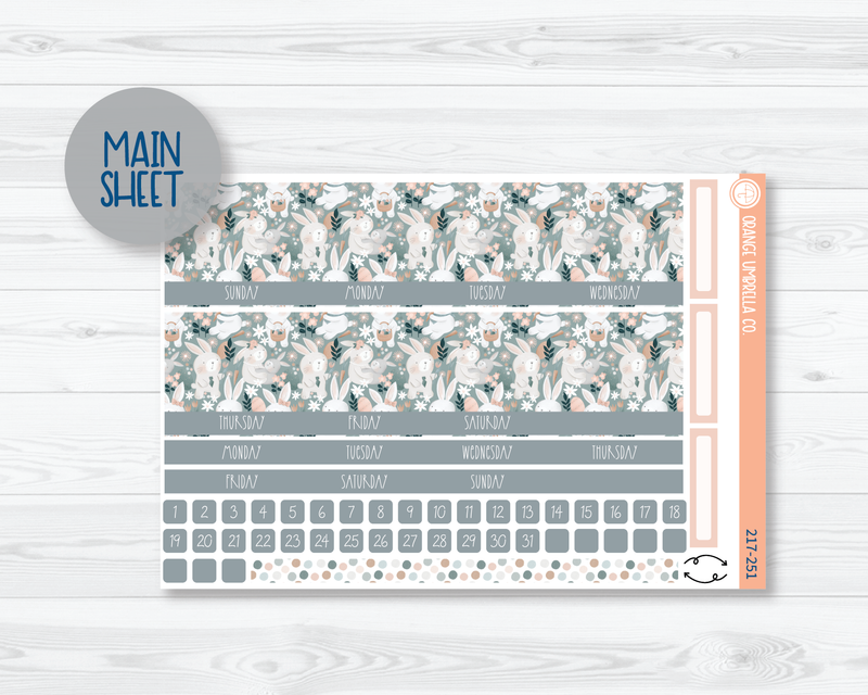 CLEARANCE | 7x9 ECLP Monthly Planner Kit Stickers | Easter Garden 217-251
