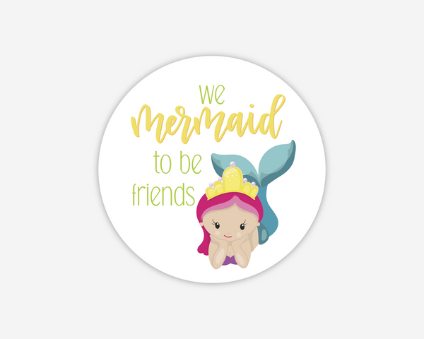Mermaid Sea Themed Valentine Party Favor Stickers, Gift Bag Labels (#696-2)