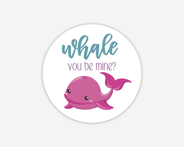 Sea Themed Valentine Party Favor Labels, Gift Bag Stickers (#696-7)