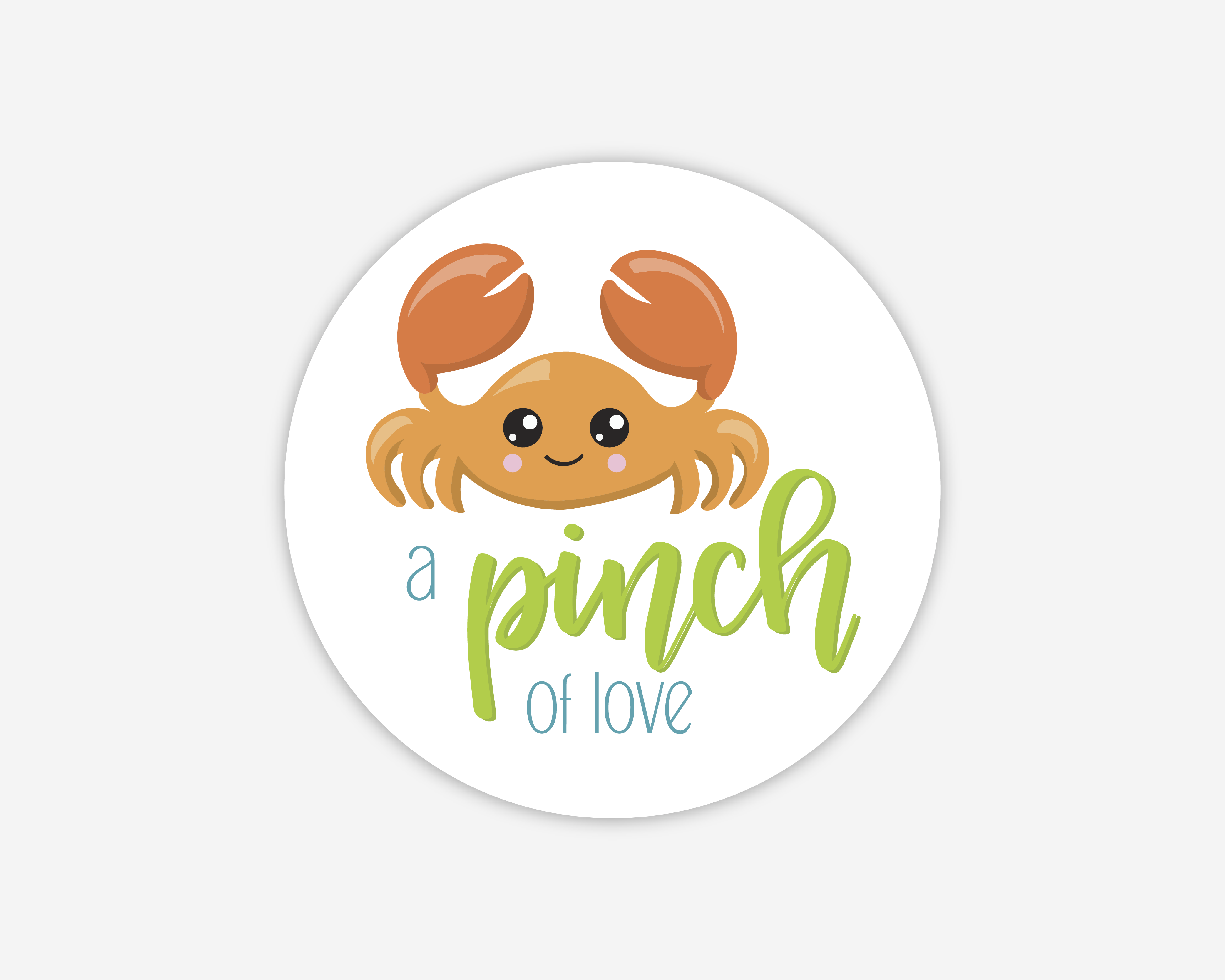 Crab Sea Themed Valentine Party Favor Stickers, Gift Bag Labels (#696-8)