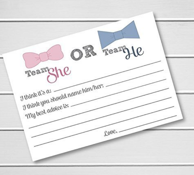 Gender Reveal Party Advice Cards - 20pk, Advice Cards for the Parents To Be, Team He Team She Advice Cards (Advice173)
