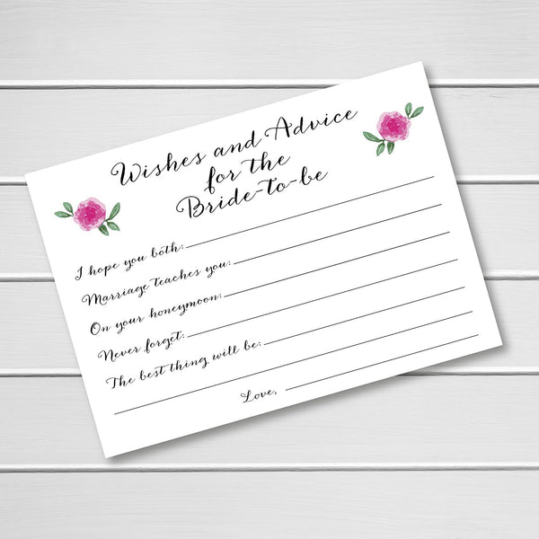 20 Pack Advice For the Bride-to-be, Bridal Shower Advice Cards (Advice10-BP)
