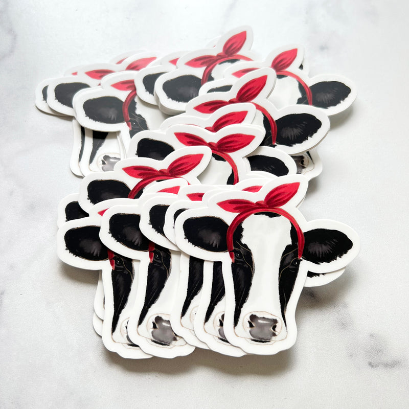 CLEARANCE Cow Vinyl 3" Stickers, Icon Vinyl Stickers, Character Vinyl Planner Labels (Cow-V3)