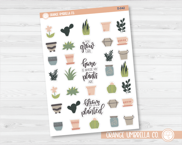 Plant Mom Deco Planner Stickers  | D-042