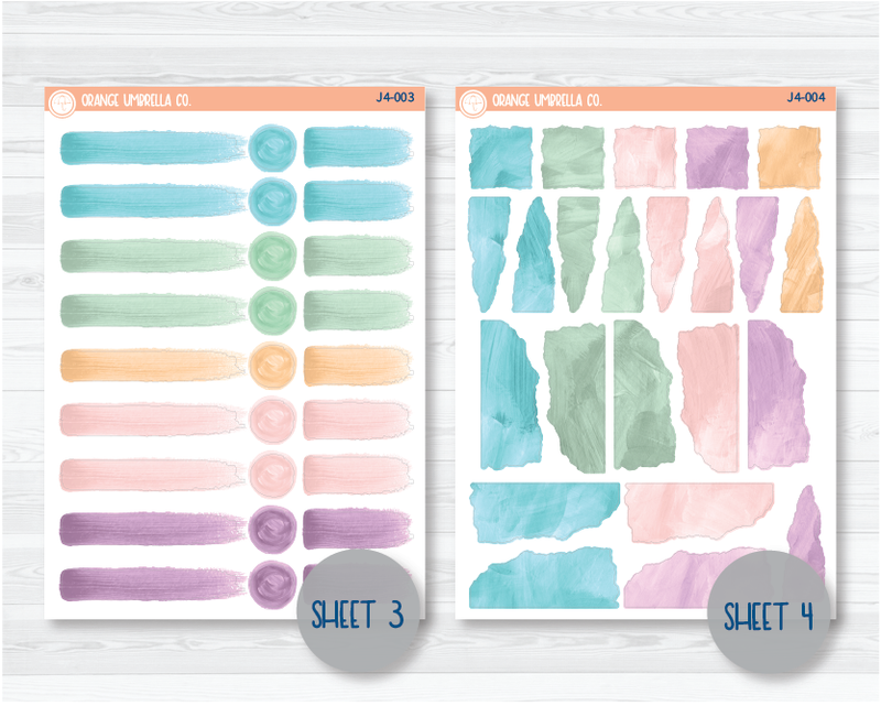 CLEARANCE | Monthly Watercolor Journaling Planner Stickers - March | White or Clear Matte | J4