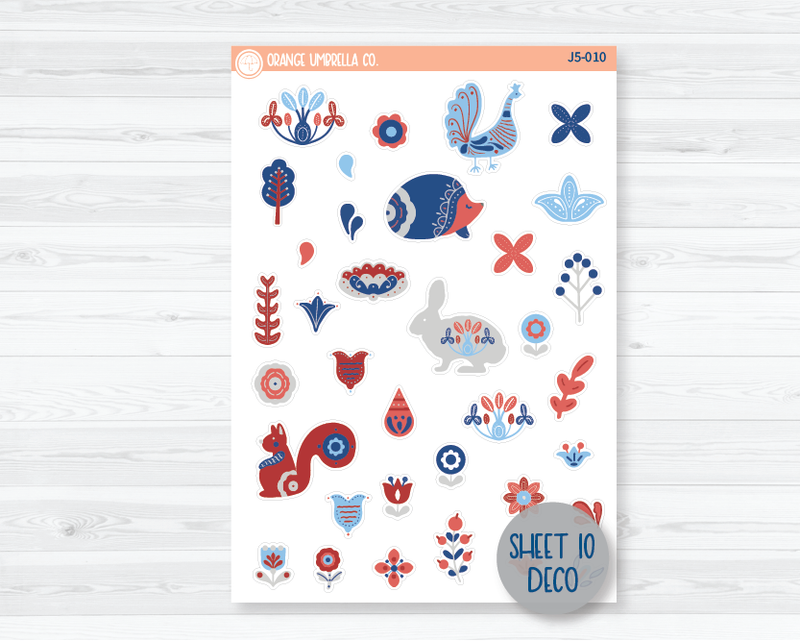 Monthly Watercolor Journaling Planner Stickers - April | White or Clear Matte | J5