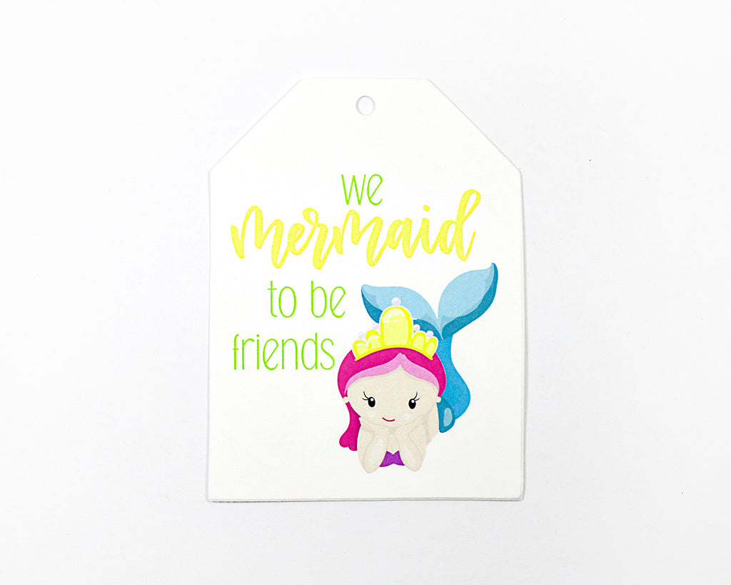 Mermaid Valentine Party Favor Tags, Gift Bag Tags, Sea Themed Party Ta