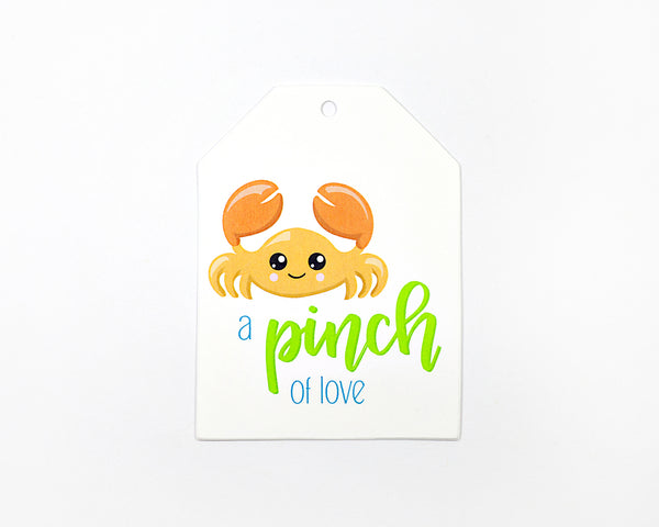 Crab Valentine's Day Tags Sea Themed Valentine Party Favor Tags, Gift Bag Tags (LLT-696-8)