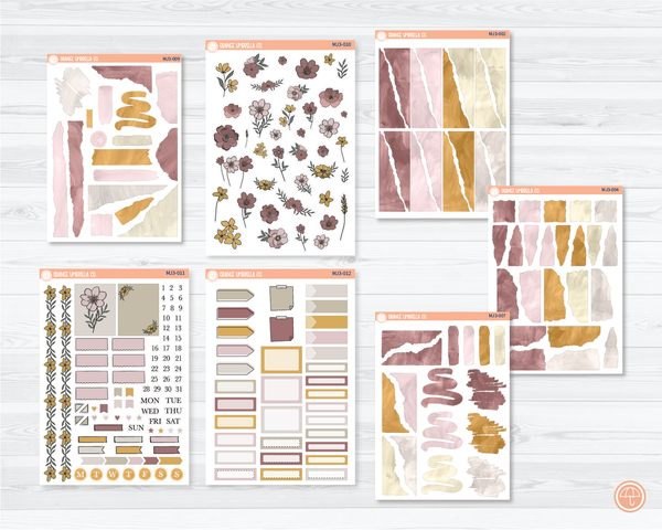 Monthly Watercolor Journaling Planner Stickers - February | White or Clear Matte | MJ3