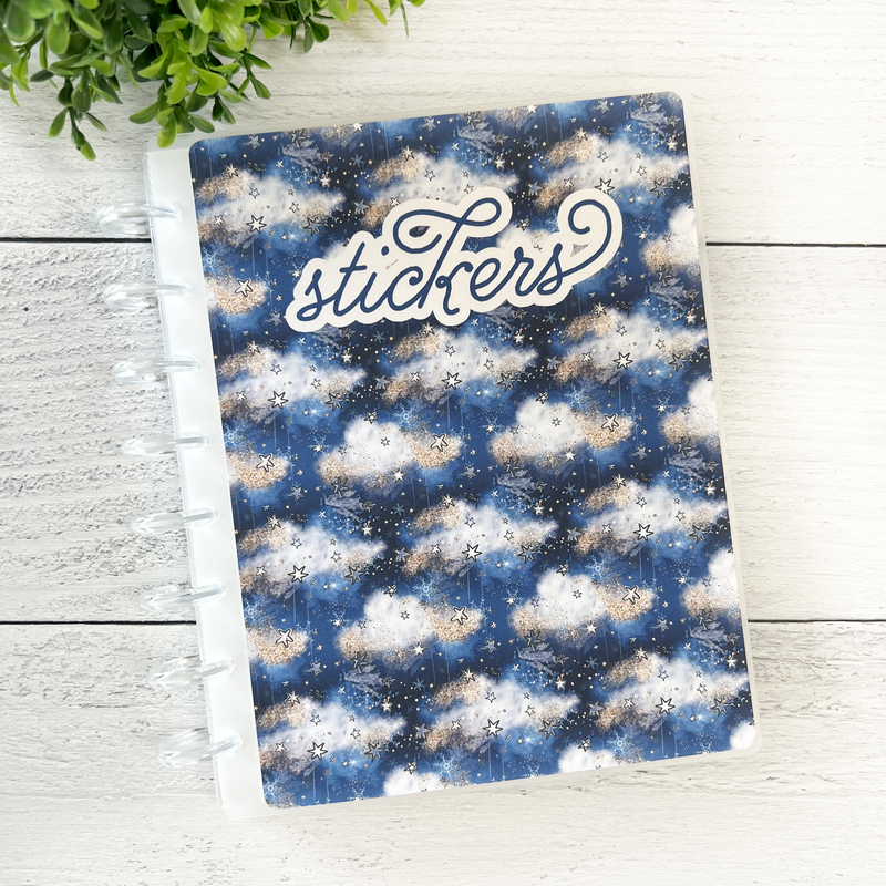 2-Pocket Interchangeable Disc Storage Album For 3x5-4x6 Planner Stickers - Night Clouds | 2P-Album16