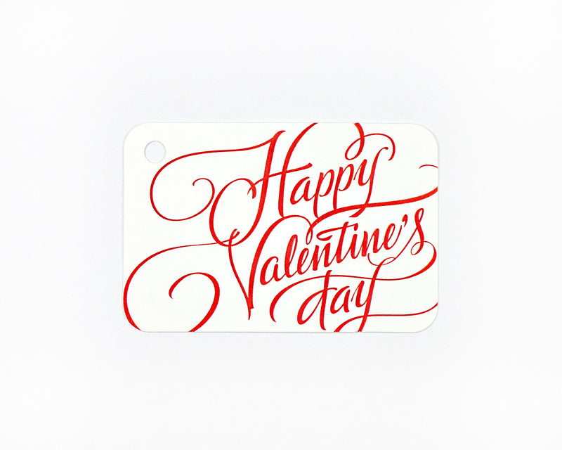 36 Valentine Gift Tags, Red Gift Tags. Happy Valentine's Day Gift Wrap Tags (RR-324)