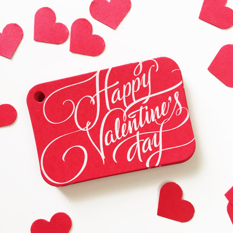 36 Red Valentine Gift Tags, Happy Valentine's Day Gift Wrap Tags (RR-326-RD)
