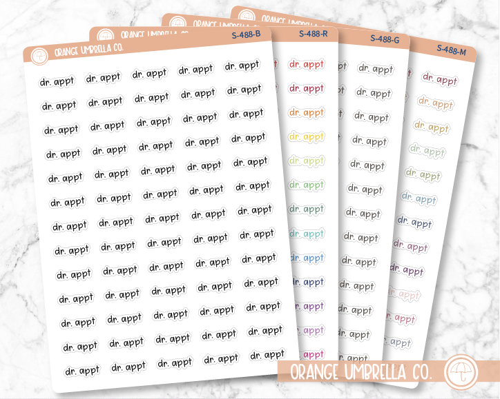 CLEARANCE | Dr. Appt Julie's Plans Script Planner Stickers | JF | S-488