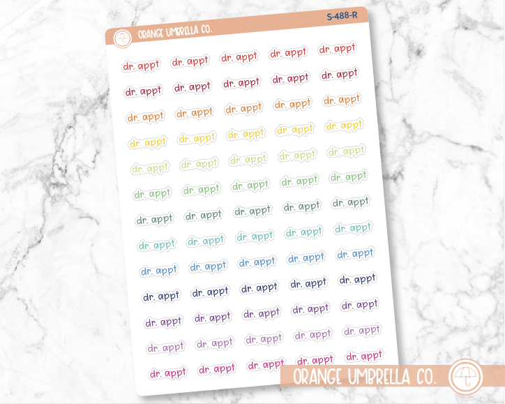 CLEARANCE | Dr. Appt Julie's Plans Script Planner Stickers | JF | S-488