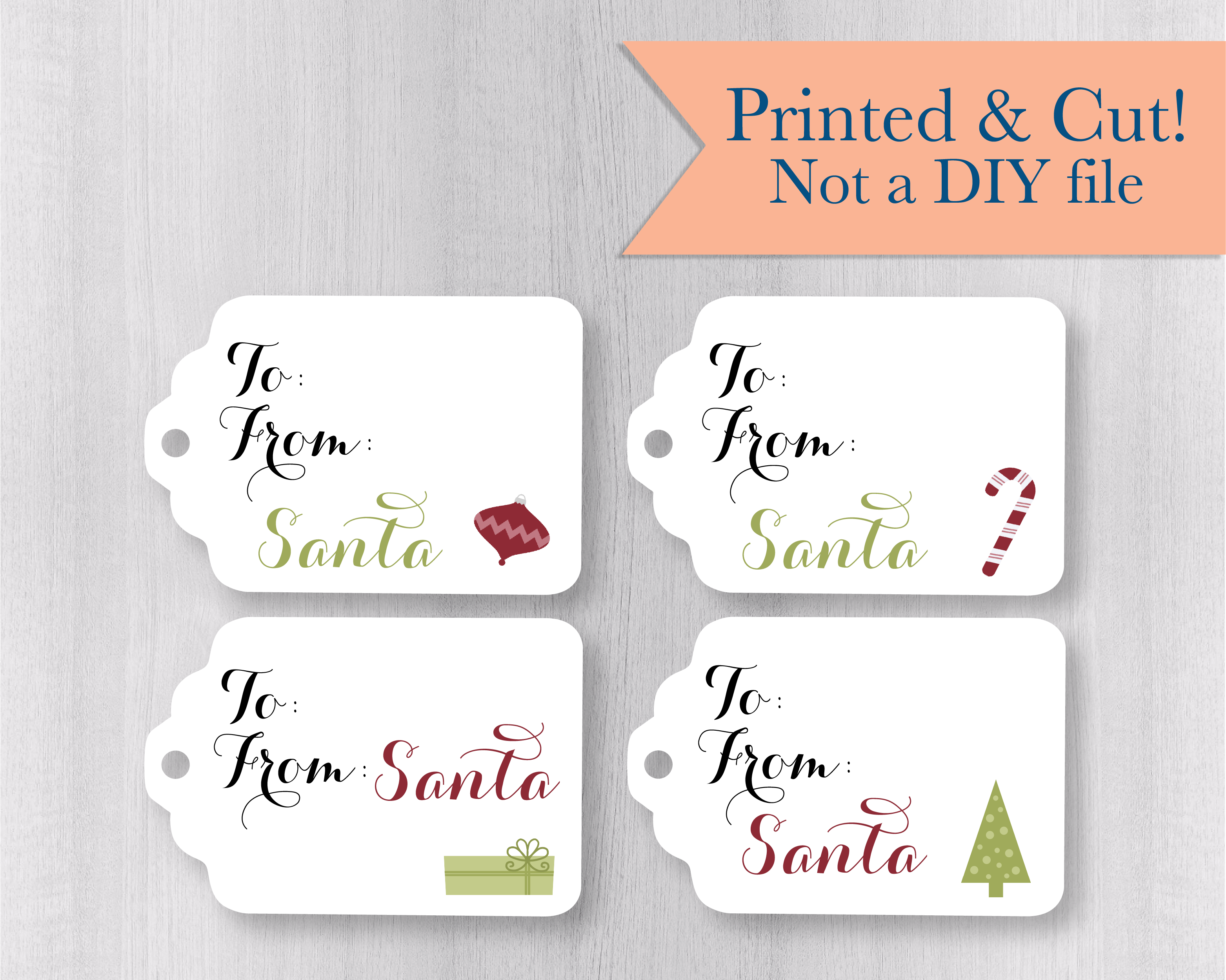 Christmas Tags, 24 Christmas Tags, Christmas Gift Tags (ST-112)