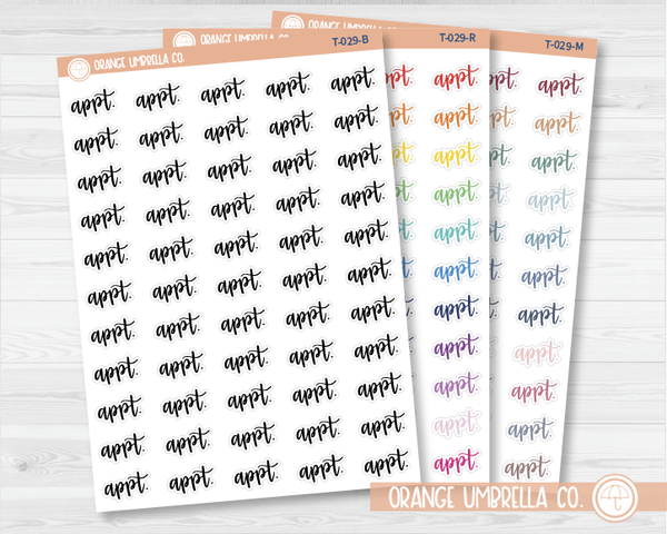CLEARANCE | Appt Script Planner Stickers | F7 | T-029 / 904-107