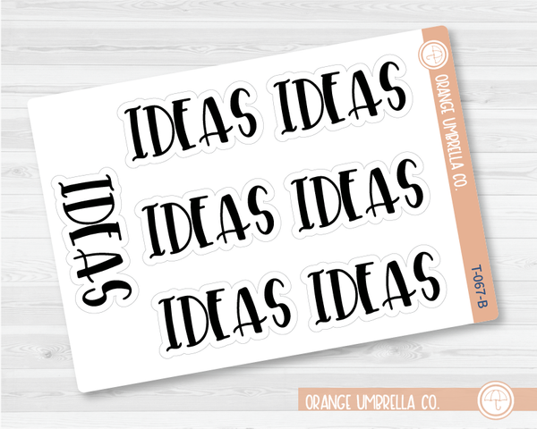 Ideas Header Script Planner Stickers | F1 | T-067-B / 925-033