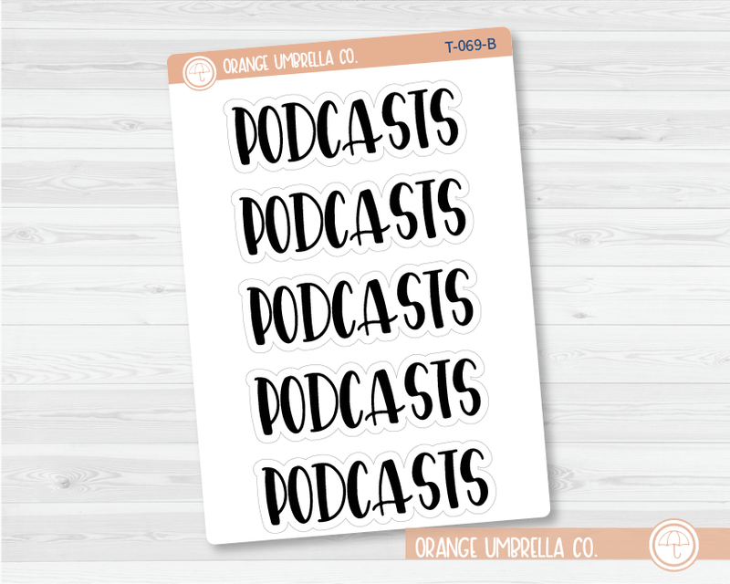 Podcasts Header Script Planner Stickers | F1 | T-069-B / 925-035