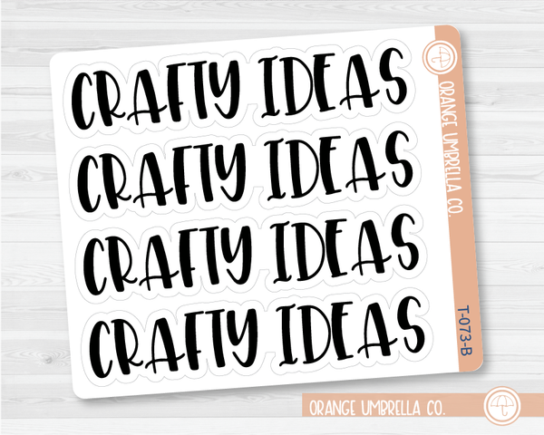 Crafty Ideas Header Script Planner Stickers | F1 | T-073-B / 925-039