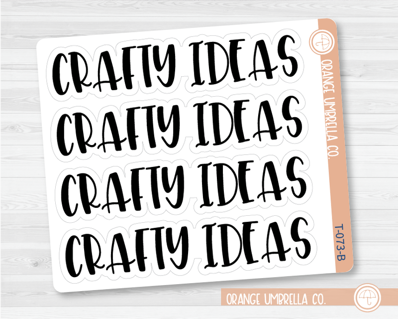 Crafty Ideas Header Script Planner Stickers | F1 | T-073-B / 925-039