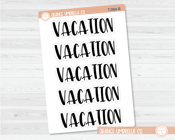 Vacation Header Script Planner Stickers | F1 | T-084-B / 925-053