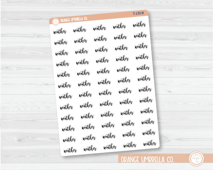 CLEARANCE | Weather Script Planner Stickers | F2  | T-135 / 946-013