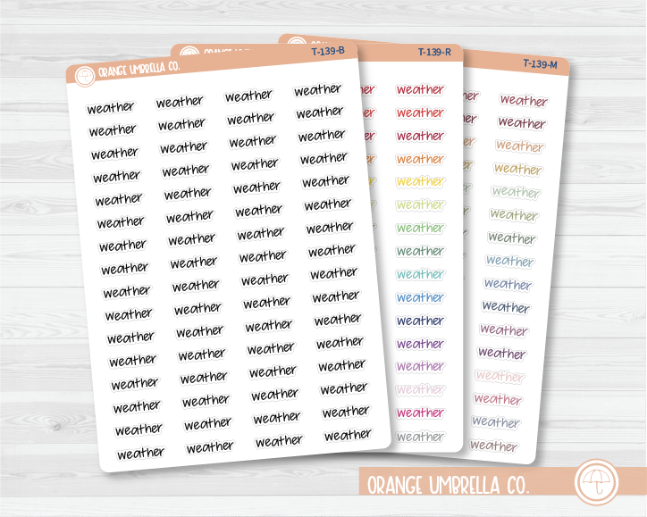 CLEARANCE | Weather Jen Plans Script Planner Stickers | FJP | T-139 / 946-011