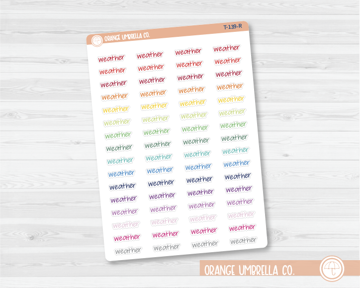 CLEARANCE | Weather Jen Plans Script Planner Stickers | FJP | T-139 / 946-011