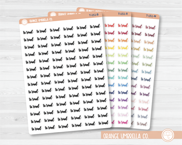 CLEARANCE | To Read Script Planner Stickers | F7 | T-151 / 915-110