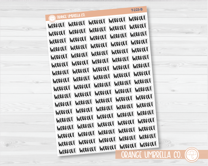 CLEARANCE | Workout Script Planner Stickers | F1 | T-223 / 944-012