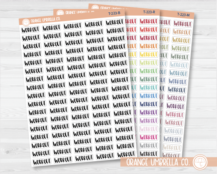 CLEARANCE | Workout Script Planner Stickers | F1 | T-223 / 944-012