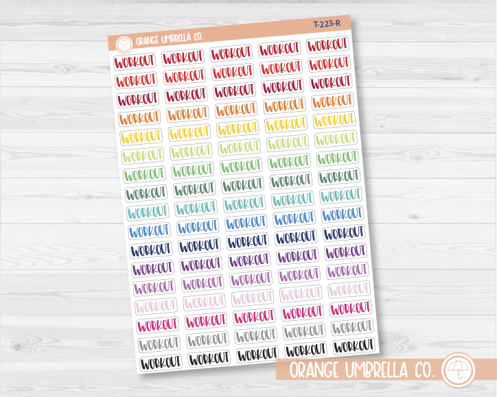 CLEARANCE | Workout Script Planner Stickers | F1 | T-223 / 944-012