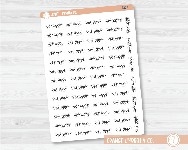 CLEARANCE | Vet Appt Jen Plans Script Planner Stickers | FJP | T-232 / 916-074