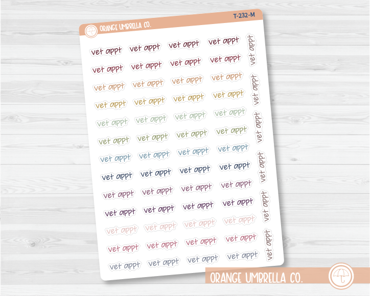 50% OFF -  CLEARANCE | Vet Appt Jen Plans Script Planner Stickers | FJP | T-232 / 916-074