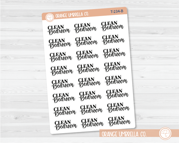 Clean Bedroom Script Planner Stickers | FC10 | T-234-B / 921-025-001S-WH