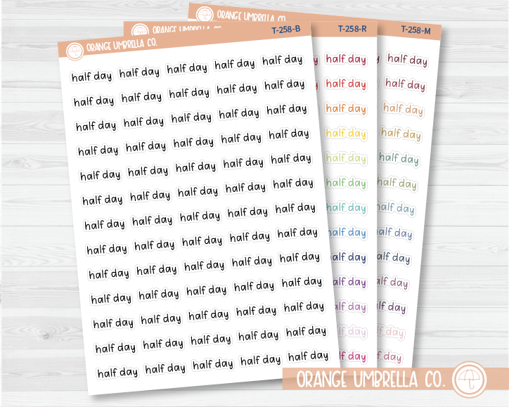 Half Day Julie's Plans Script Planner Stickers | JF | T-258