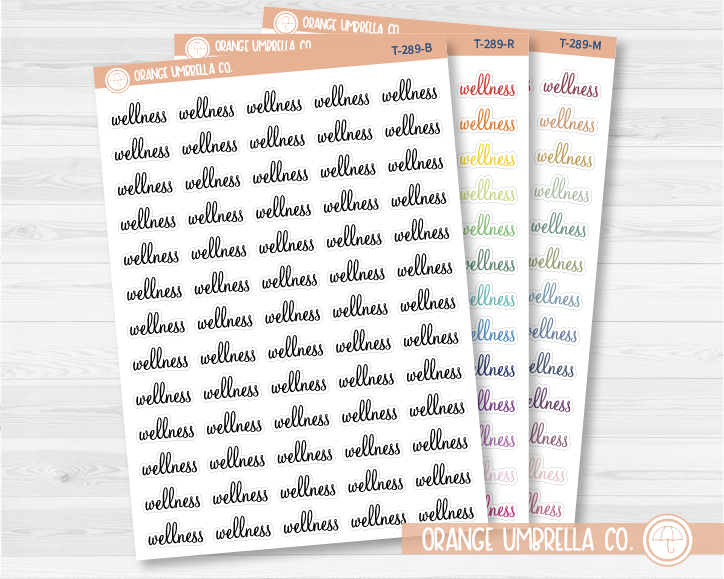 CLEARANCE | Wellness Script Planner Stickers | F4 | T-289