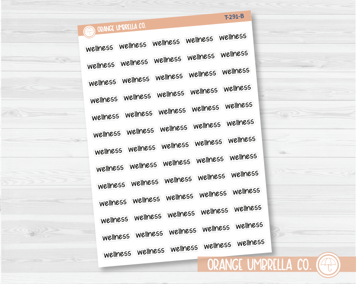 CLEARANCE | Wellness Planner Stickers | FJP | T-291