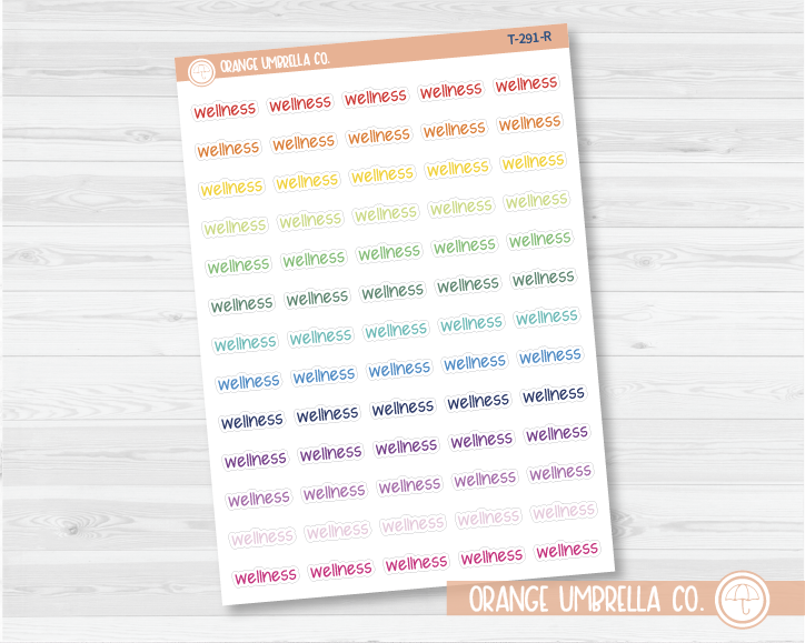 CLEARANCE | Wellness Planner Stickers | FJP | T-291