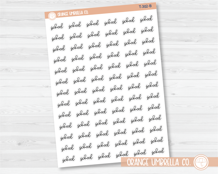 CLEARANCE | School Script Planner Stickers | FC12 | T-302-B