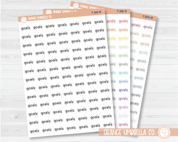 Goals Julie's Plans Script Planner Stickers | JF | T-306