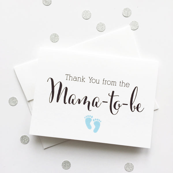 12 pack, Thank you from the Mama-to-be, Baby Shower Thank You Cards (TYMA-1)