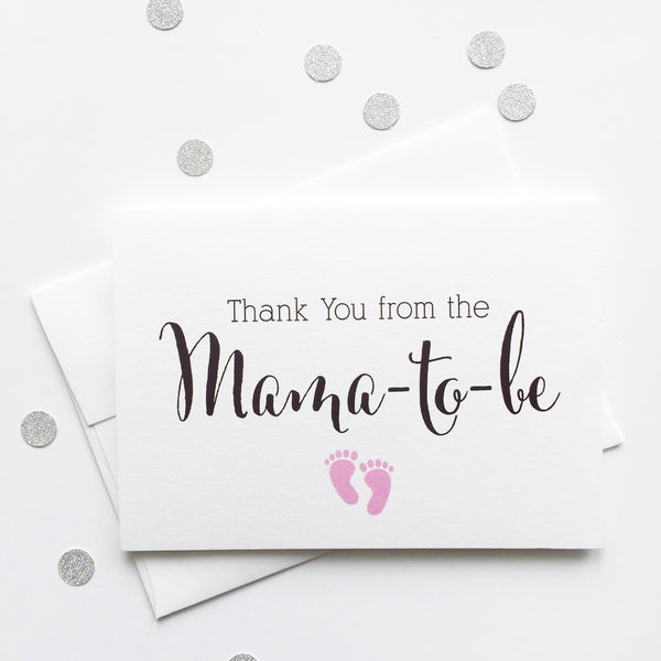 12 pack, Thank you from the Mama-to-be, Baby Shower Thank You Cards (TYMA-2)