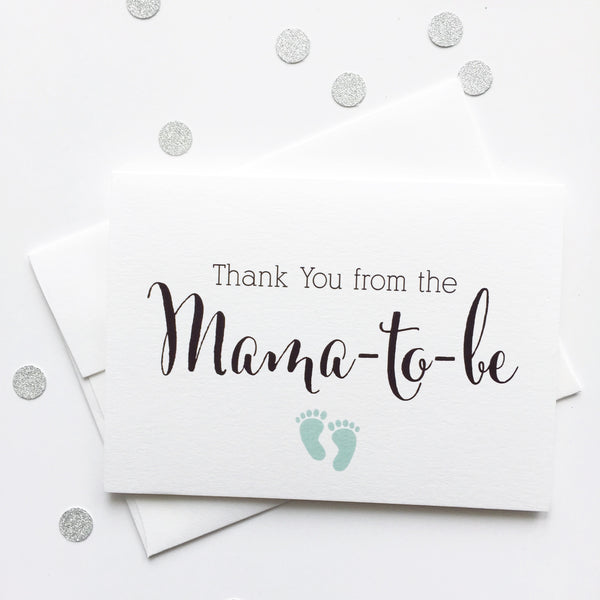 12 pack, Thank you from the Mama-to-be, Baby Shower Thank You Cards (TYMA-3)