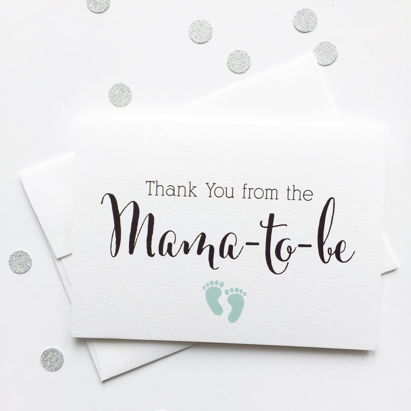 12 pack, Thank you from the Mama-to-be, Baby Shower Thank You Cards (TYMA-3)