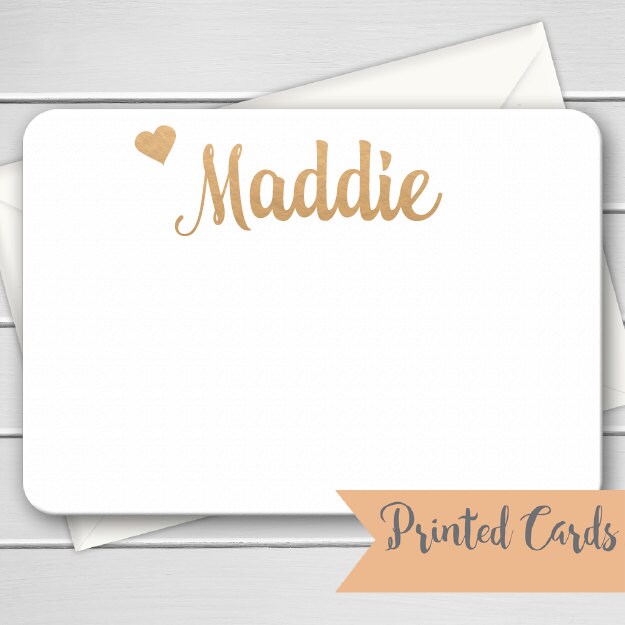 Foiled Name Note Cards - 12pk | Personalized Flat Note Cards | Gifts under 15 | Printed with Envelopes  | NC-015-F